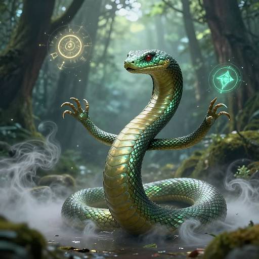Mythical Serpent-Armed Creature