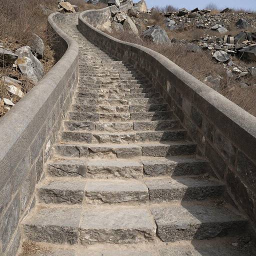 Ancient Stone Staircase in Sunlight