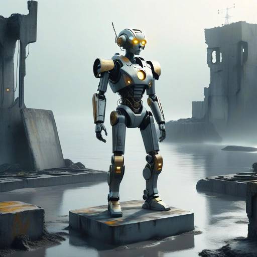 Retro-Futuristic Cyborg by the Seaside