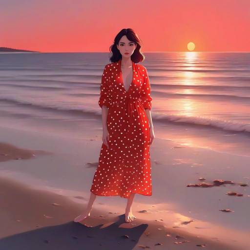 Serene Sunset: Woman at the Beach