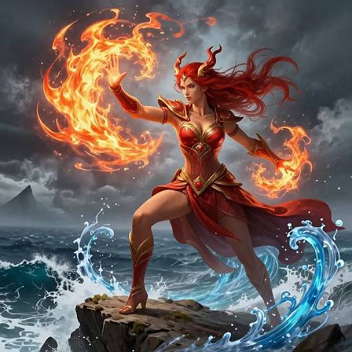 Elemental Mage Dorit by Stormy Ocean