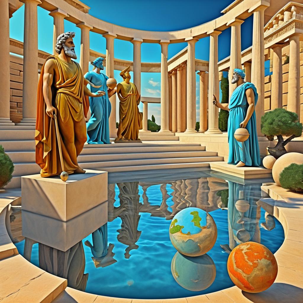 Surrealist Depiction of Ancient Greek Philosophers