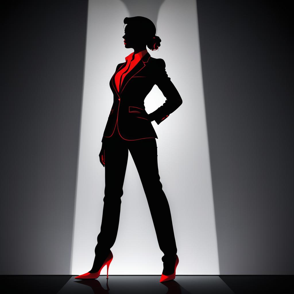 Confident Businesswoman Shadow Art Poster