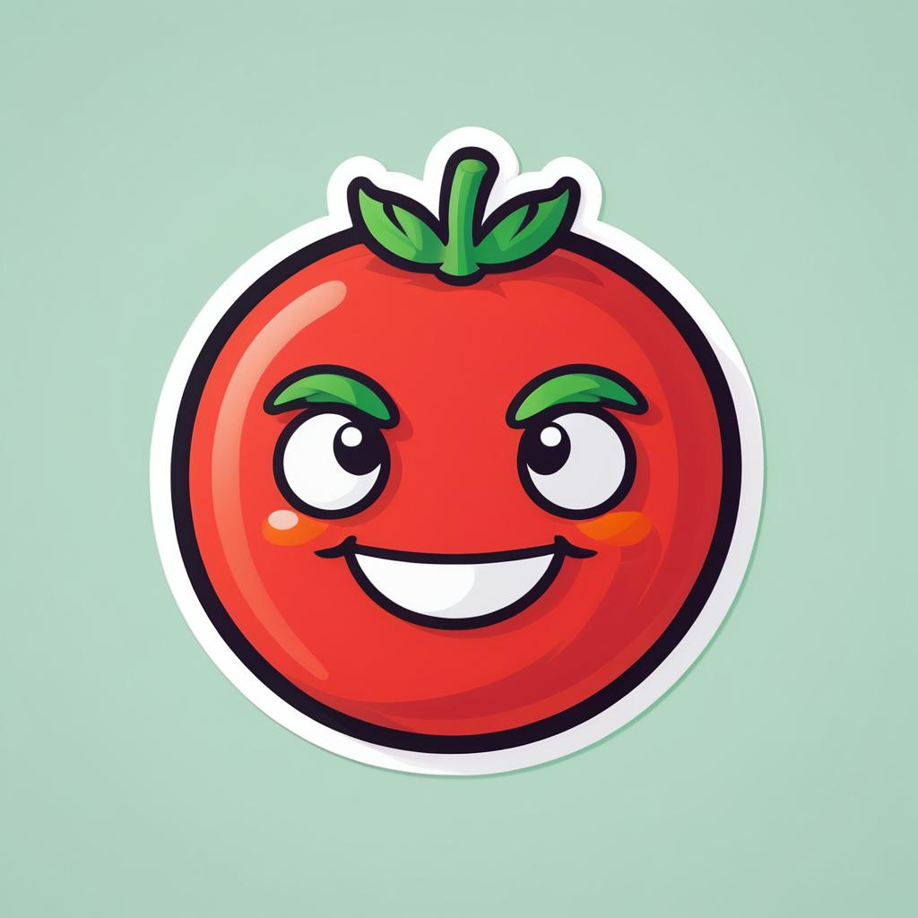 Playful Cartoon Tomato Icon Design