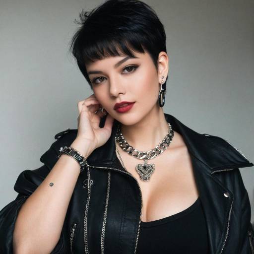 Woman in Black Leather Jacket with Jewelry