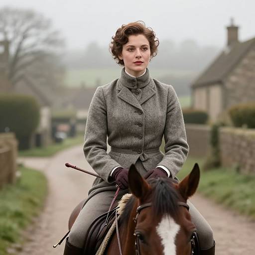 Elegant 1930s Equestrian Lady Scene