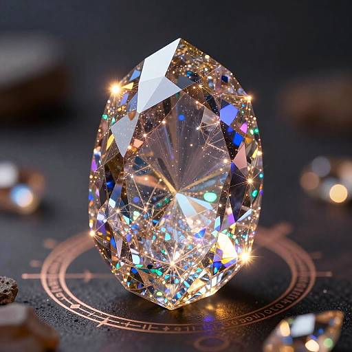 Glowing Gem with Magical Runes