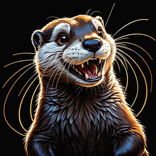 Gleeful Otter Digital Painting