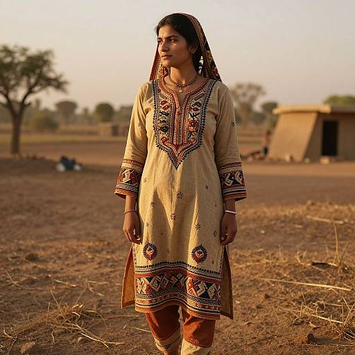 Handmade Tribal Salwar Suit in Sunlight