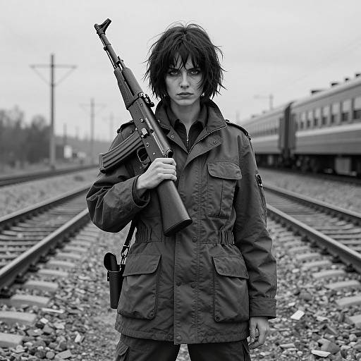 Moody Portrait of a Resilient Woman