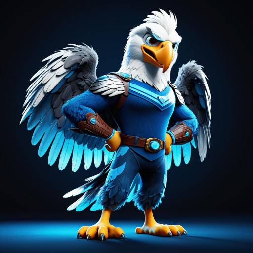 3D Render of Eagle Mascot Character