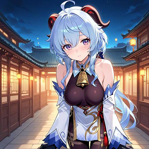 Enchanting Nighttime Portrait of a Girl