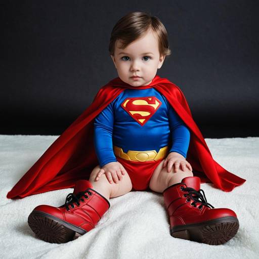 Baby in Superman Costume Sitting