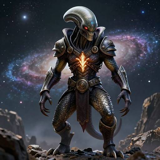 Fierce Alien Warrior Illustration