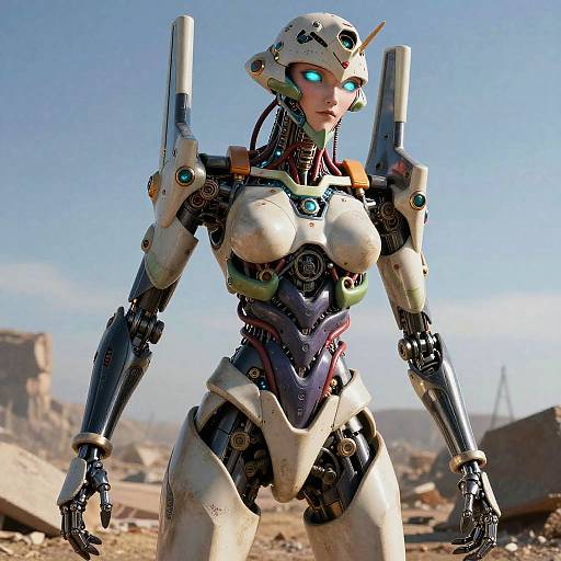 Neon Bioluminescent Patlabor Cyborg Wasteland