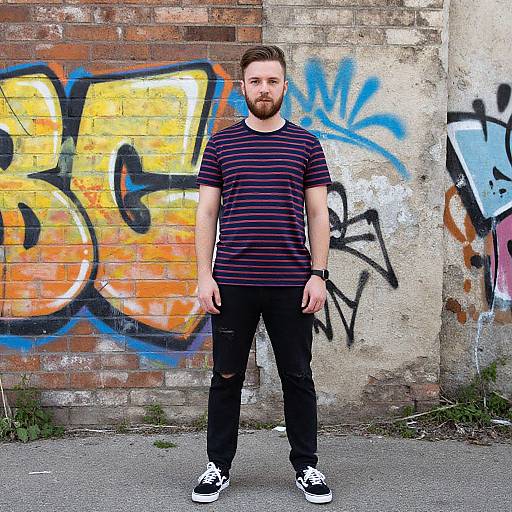 Bearded Man by Graffiti Wall