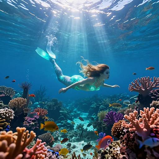 Mystical Underwater Sea Nymph Scene