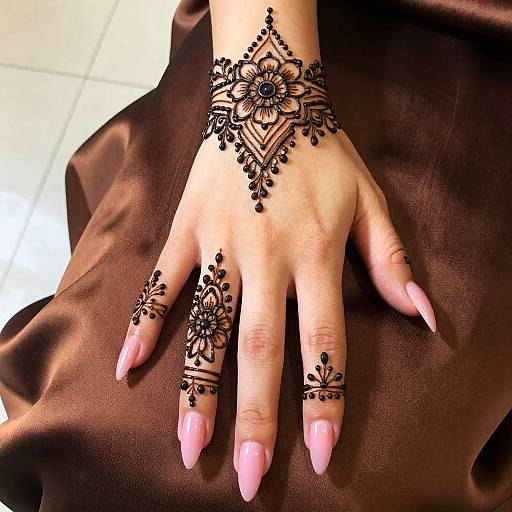 Intricate Black Henna on Light Skin
