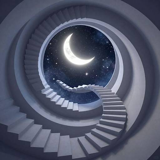 Surreal Infinite Spiral Staircase