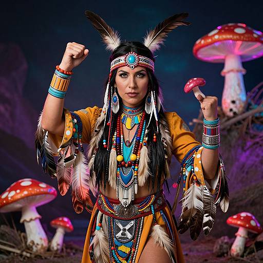 Powerful Native American Shaman Woman