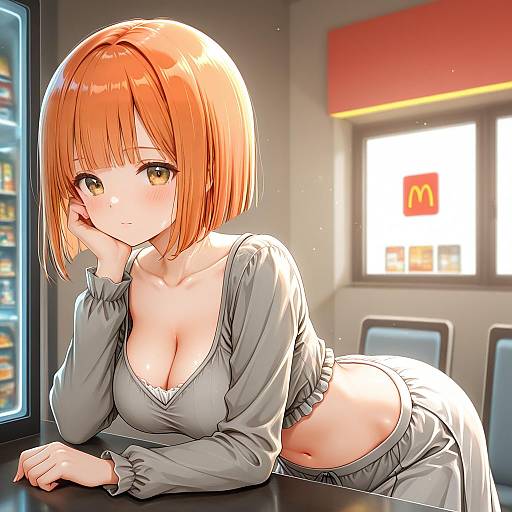 Illustration of Mother (yoru mac), mcdonald's in the style of Nanase miori
