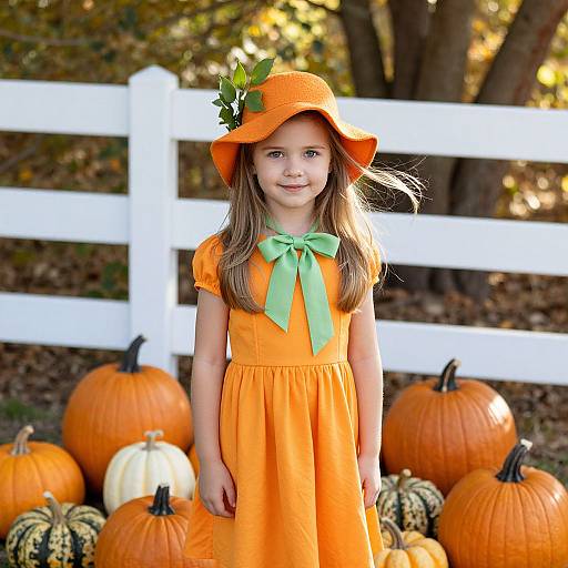 Autumn Girl with Colorful Pumpkins