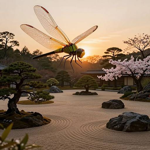 Zen Garden at Sunset from Dragonfly View