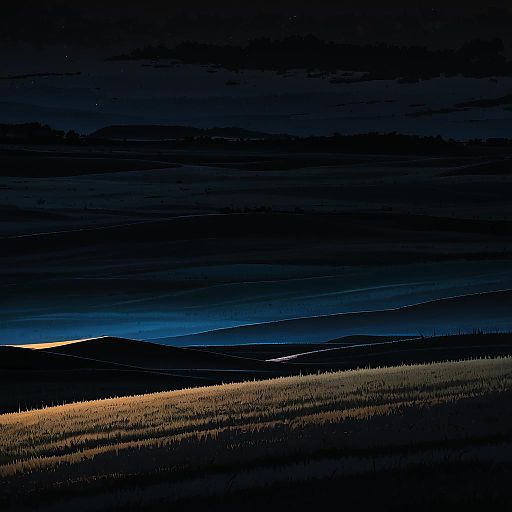 Eerie Midnight Prairie Landscape Eerie Midnight Prairie Landscape