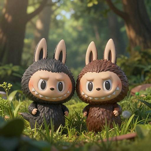 Whimsical Forest Friends in Hiding