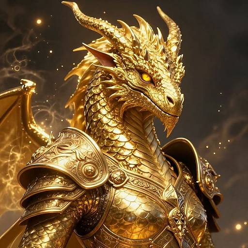 Noble Gold Dragonborn Portrait