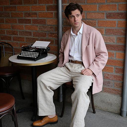 Stylish Man in Pastel Blazer with Vintage Vibe