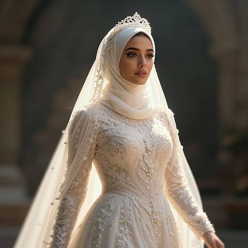 Ethereal Hijab Wedding Dress Art