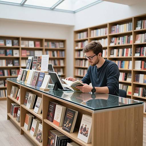 Modern Glass Bookstore Service Counter