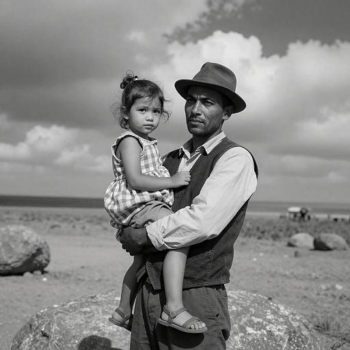 Dramatic Desert Portrait in Black and White