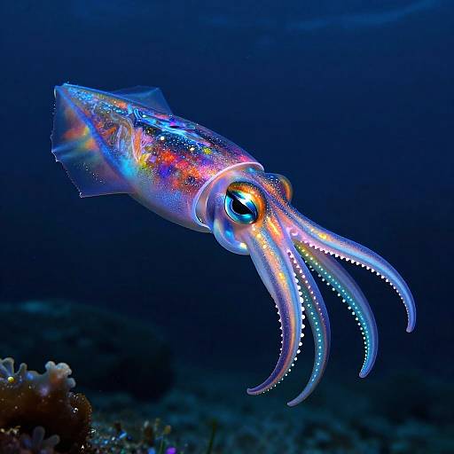 Ethereal Bigfin Squid in Deep Sea