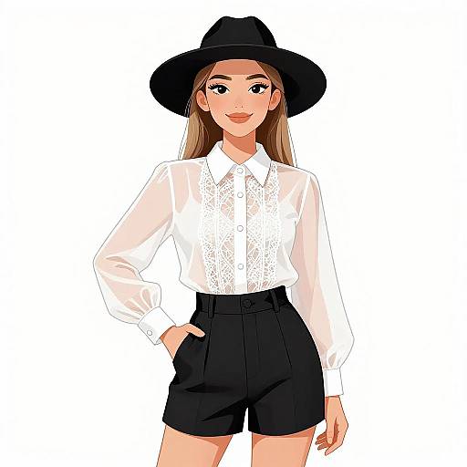 Smiling Woman in Stylish Casual Outfit