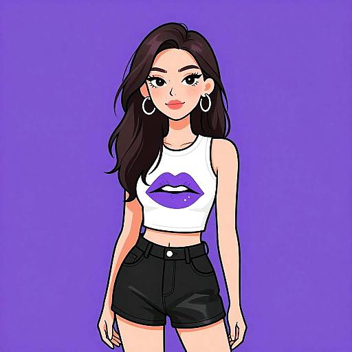 Casual Chic Woman in Graphic Tank