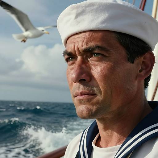 Hyper-Realistic Bug's-Eye Sailor Portrait