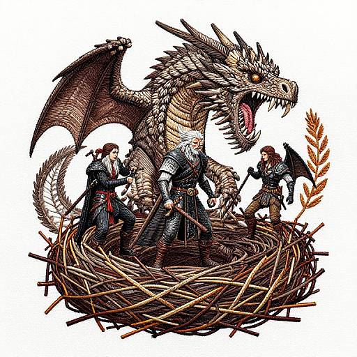 Slavic Mythology Monster Embroidery Motif