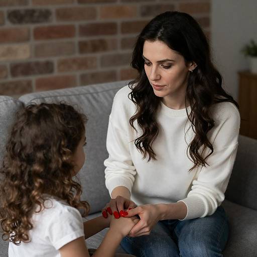 Woman and Girl Painted Hands Portrait