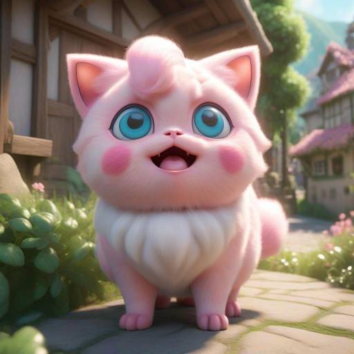 Cinematic Jigglypuff in Charming Village