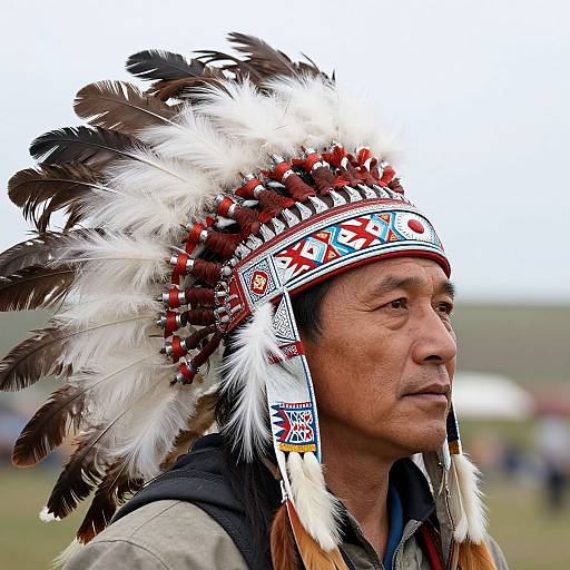 Native American Headdress Close-Up