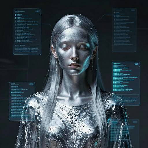 Dystopian Holographic Oracle Portrait