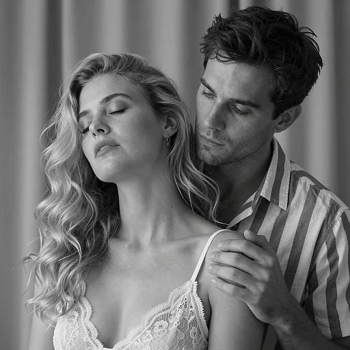 Intimate Black and White Couple Portrait