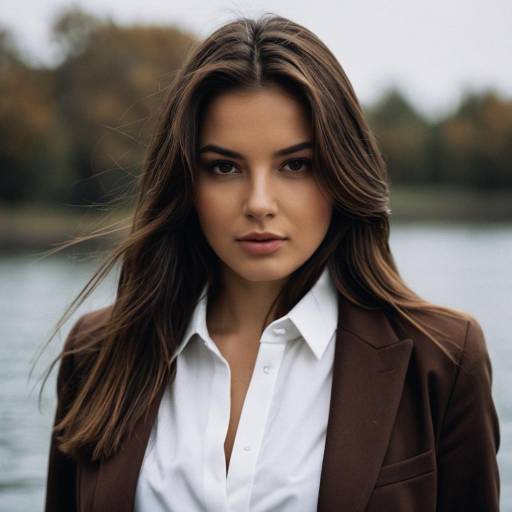 Portrait of Woman in Brown Jacket Outdoors