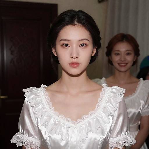 Two Women in Elegant Indoor Setting