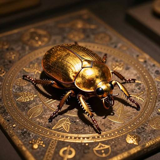 Ultra-Realistic Golden Scarab Artifact