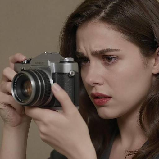 Vintage Camera Portrait with Tension