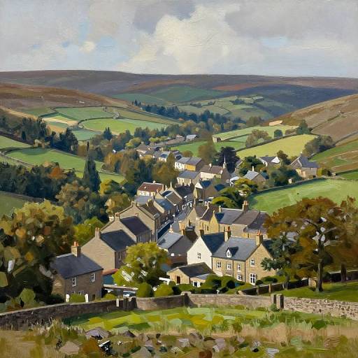 Realistic Yorkshire Dales Town Landscape