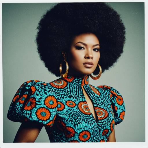Confident Woman in Vibrant Afro-Style Dress